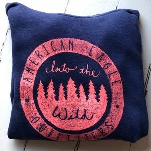 Large Blue and Pink American Eagle Sweatshirt